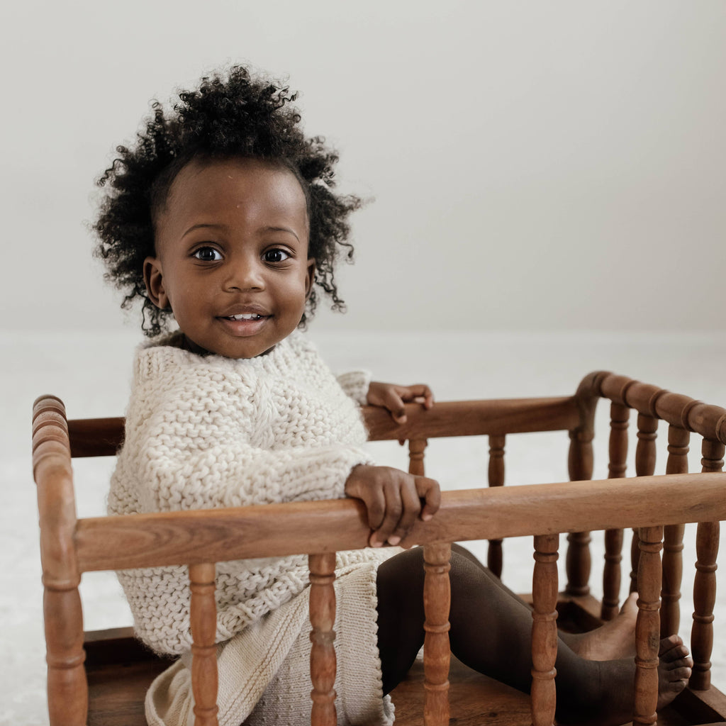 Garter Stitch Crew Neck Sweater