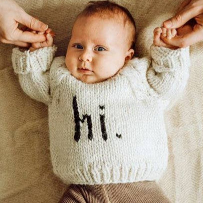 Hi. Black Crew Neck Sweater