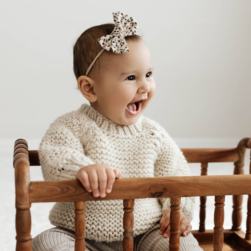 Garter Stitch Crew Neck Sweater